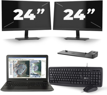 HP ZBook 15 G3 - Intel Core i7-6e Generatie - 15 inch - 16GB RAM - 256GB SSD - Windows 11 + 2x 24 inch Monitor