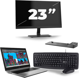 HP ZBook 15 G5 - Intel Core i7-8e Generatie - 15 inch - 16GB RAM - 256GB SSD - Windows 11 + 1x 23 inch Monitor