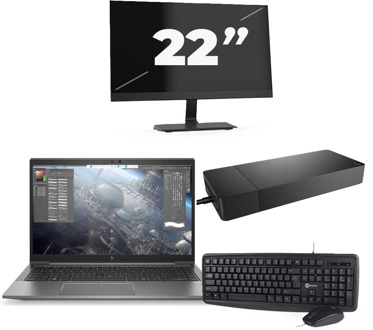 HP ZBook Firefly 14 G7 - Intel Core i7-10e Generatie - 14 inch - 16GB RAM - 256GB SSD - Windows 11 Home + 1x 22 inch Monitor