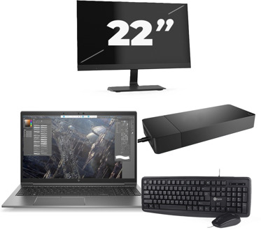 HP ZBook Firefly 15 G7 - Intel Core i7-10e Generatie - 15 inch - 16GB RAM - 256GB SSD - Windows 11 + 1x 22 inch Monitor