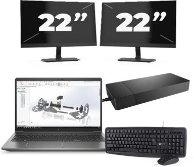 HP ZBook Power G8 - Intel Core i7-11e Generatie - 15 inch - 16GB RAM - 256GB SSD - Windows 11 + 2x 22 inch Monitor