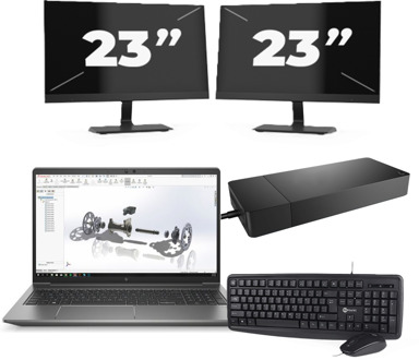 HP ZBook Power G8 - Intel Core i7-11e Generatie - 15 inch - 16GB RAM - 256GB SSD - Windows 11 + 2x 23 inch Monitor