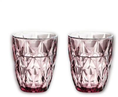 Hpdear Glaswerk Tuimelaars Set Van 2, Rhomboid, Loodvrij, Glazen Voor Water Sap Drinken, ideaal Voor Familie Vrienden.