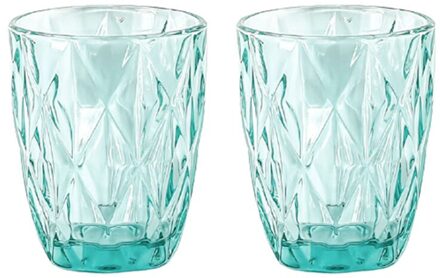 Hpdear Glaswerk Tuimelaars Set Van 2, Rhomboid, Loodvrij, Glazen Voor Water Sap Drinken, ideaal Voor Familie Vrienden.