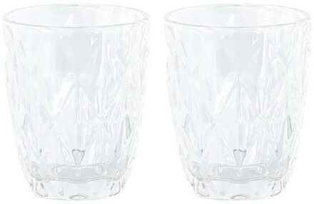 Hpdear Glaswerk Tuimelaars Set Van 2, Rhomboid, Loodvrij, Glazen Voor Water Sap Drinken, ideaal Voor Familie Vrienden.