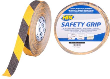 HPX Anti-slip tape | Zwart/Geel | 25mm x 18m - SY2518 | 12 stuks SY2518