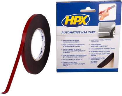 HPX Dubbelzijdige HSA bevestigingstape | Antraciet | 9mm x 10m - HSA003 | 10 stuks HSA003