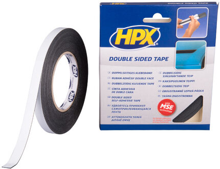 HPX Dubbelzijdige PE bevestigingstape | Zwart | 12mm x 10m - ZC04 | 10 stuks ZC04