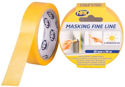HPX Masking 4400 Fine Line | Oranje | 25mm x 25m - FP2525 FP2525