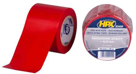 HPX PVC isolatietape | Rood | 50mm x 10m - RI5010 | 100 stuks RI5010