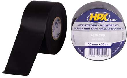 HPX PVC isolatietape | Zwart | 50mm x 33m - IB5033 | 24 stuks IB5033