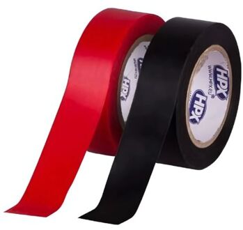 HPX PVC isolatietape | Zwart | + Rood | 19mm x 10m - IT1910 | 20 stuks IT1910