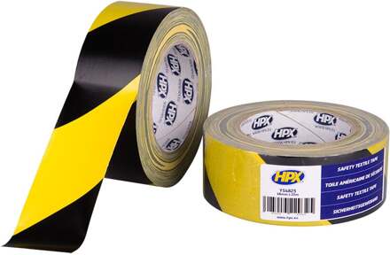 HPX Safety textile tape | Geel/Zwart | 48 mm x 25m - YS4825 | 30 stuks YS4825