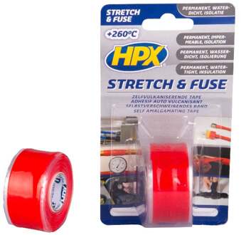 HPX Stretch & Fuse zelfvulkaniserende tape | Rood | 25mm x 3m - SO2503 | 6 stuks SO2503
