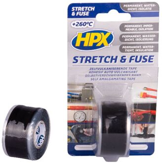 HPX Stretch & Fuse zelfvulkaniserende tape - zwart 25mm x 3m