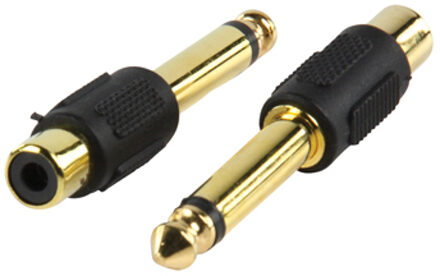 HQ 6,35mm mono jack mannelijk - tulp vrouwelijk verguld