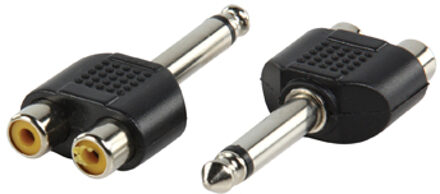 HQ Adapter plug 6.35mm Mono - 2x tulpcontra stekker