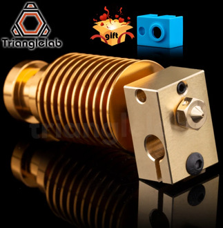 HQ gold heatsink V6 Brass heater block hotend J-head heater block heat break Nozzle for E3D HOTEND for titan extruder
