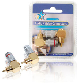 HQ, Hoge Kwaliteit 90° RCA Audio Pluggen