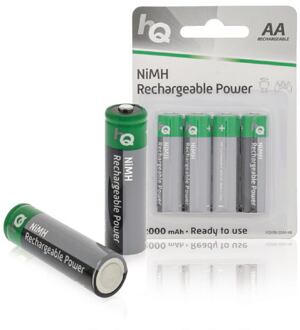 HQ, Oplaadbare NiMH AA Batterij 2000 mAh, blister 4 stuks