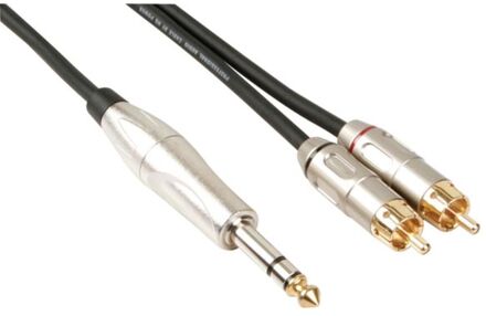 HQ-Power audiokabel RCA mannelijk/jack 6,35 mm 6 meter zwart