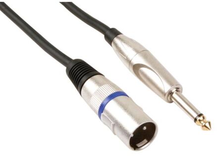 HQ-Power XLR-kabel 3-pin mannelijk/jack 6 meter rubber zwart