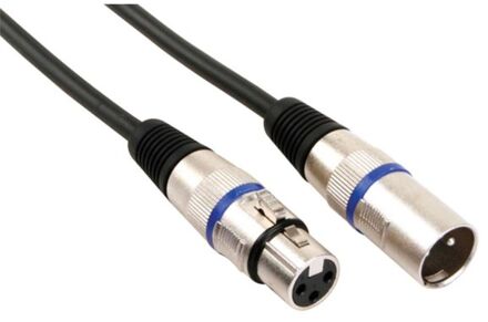 HQ-Power XLR-kabel 3-pin mannelijk/vrouwelijk 6 meter zwart