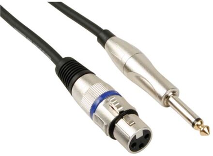 HQ-Power XLR-kabel 3-pin vrouwelijk/Jack 6 meter rubber zwart