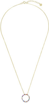 hrius collier in 925 sterling zilver en veelkleurige zirkonia met 18 karaat geelgouden afwerking - maat
