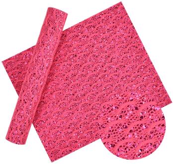 Hsdcraft 20X34 Cm A4 Hsd Roze Liefde Gedrukt Op Glitter Faux Synthetisch Leer Stof, diy Handgemaakte Materialen 01