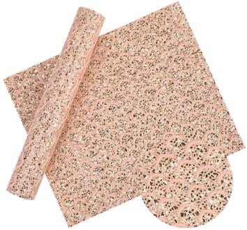 Hsdcraft 20X34 Cm A4 Hsd Roze Liefde Gedrukt Op Glitter Faux Synthetisch Leer Stof, diy Handgemaakte Materialen 03