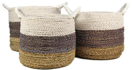 HSM Collection Mandenset Malibu - raffia|zeegras - set van 3