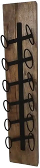 HSM Collection Wijnrek Champin wand 6 flessen H 100 cm hout zwart