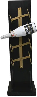 HSM Collection Wijnrek Diabo staand 4 flessen H 80 cm hout goud