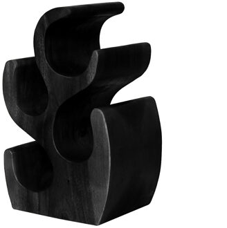 HSM Collection Wijnrek Vins staand 4 flessen H 40 cm donker hout