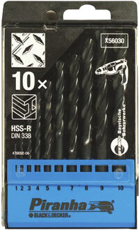 HSS metaalboren cassette, 10 stuks 1 - 10mm X56030
