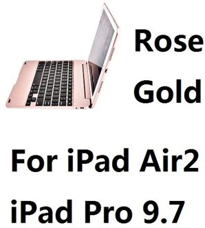 Hstnbveo Voor Ipad Air 2 Pro 9. 7 Opvouwbaar Wireless Bluetooth Keyboard Case Voor Ipad Air 1 Stand Toetsenbord Voor Ipad 9.7 Inch roos goud 2