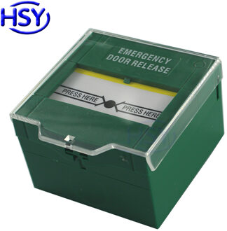 HSY Resettable Emergency Glasbreuk Brandalarm swtich Deur Release Dringende Knop Exit Release Schakelaar met Deksel Groen