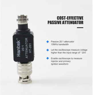HT201 Oscilloscope Attenuator 10MHz Bandwidth 20:1 Passive Attenuator for Automotive Diagnostics Oscilloscope Accessories