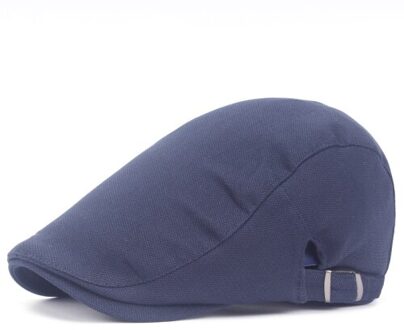HT961 Lente Zomer Effen Kleur Krantenjongen Klimop Caps Mannen Vrouwen Baret Caps Casual Cabbie Driver Baret Caps Klassieke Mannen Baret hoeden marine blauw