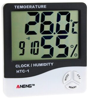 HTC-1 Indoor Lcd Elektronische Digitale Temperatuur Vochtigheid Meter Kamer Thermometer Hygrometer Wekker Weerstation