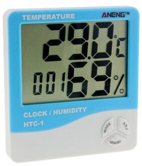 HTC-1 Indoor Lcd Elektronische Digitale Temperatuur Vochtigheid Meter Kamer Thermometer Hygrometer Wekker Weerstation