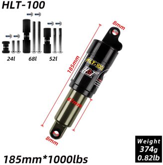 HTL-100 Mountainbike Achterschokdempers/125/150/165/185Mm 850/1000 Lbs Aluminiumlegering Lente Shock Voor E-Bike Sneeuwscooter 185mm x 1000lbs