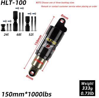 HTL100 Olie Lente Shock Aluminium Mtb Mountain Hydraulische Fiets Achter Schokdemper 125Mm/150mm16 5Mm/185Mm 750/850/1000LBS 150mmX1000lbs