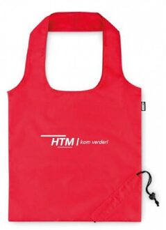 Htm relatiegeschenk, opvouwbaar tasje rood met htm logo