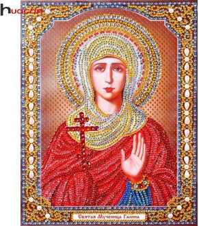 Huacan Diamant Borduurwerk Religie Pictogrammen Crystal Ronde Boor Diy Diamant Schilderij Kruissteek Portret Decor Thuis 22x28CM