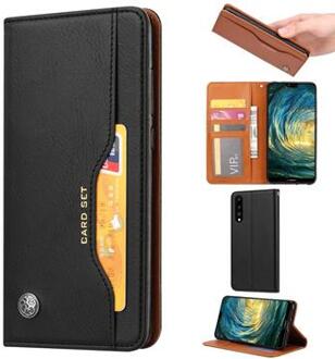 Huawei P20 Card Set Series Wallet Case - Zwart