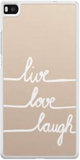 Huawei P8 hoesje - Live love laugh - Wit