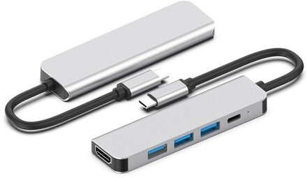 Hub Multi Docking Station Laptop Usb 3.0 Hub Usb C Vga Pd Lan Ethernet 3.5Mm Audio Jack Sd Tf kaart 5IN1