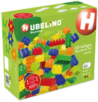 Hubelino bouwstenenset junior 24,5 x 9,5 cm 60-delig Rood